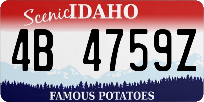 ID license plate 4B4759Z