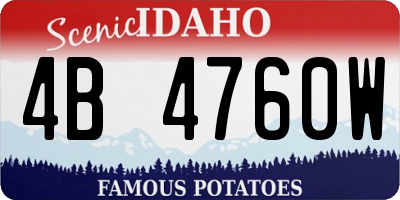 ID license plate 4B4760W
