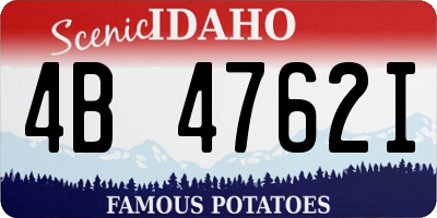 ID license plate 4B4762I