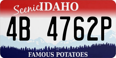 ID license plate 4B4762P