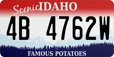 ID license plate 4B4762W