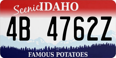 ID license plate 4B4762Z