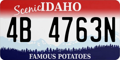 ID license plate 4B4763N