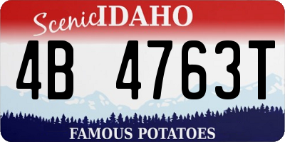 ID license plate 4B4763T