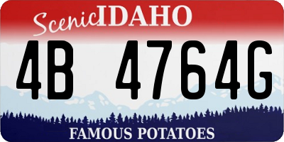 ID license plate 4B4764G