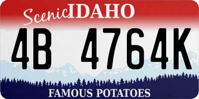 ID license plate 4B4764K