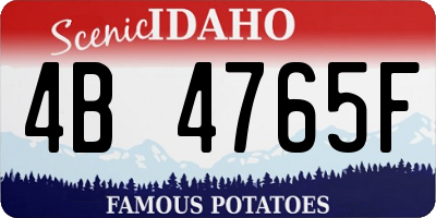 ID license plate 4B4765F