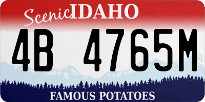 ID license plate 4B4765M