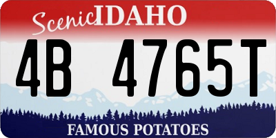 ID license plate 4B4765T