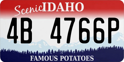 ID license plate 4B4766P