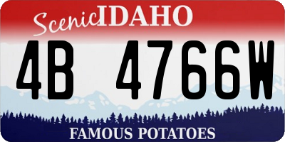 ID license plate 4B4766W