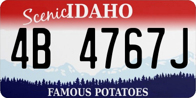 ID license plate 4B4767J