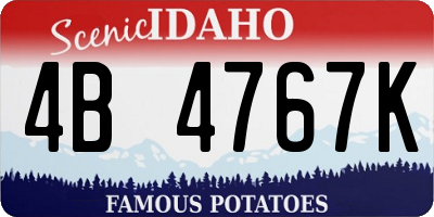 ID license plate 4B4767K