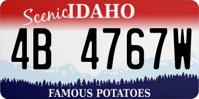 ID license plate 4B4767W