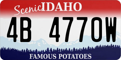 ID license plate 4B4770W