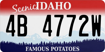 ID license plate 4B4772W