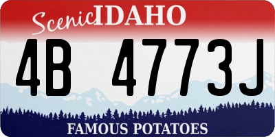 ID license plate 4B4773J