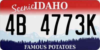 ID license plate 4B4773K