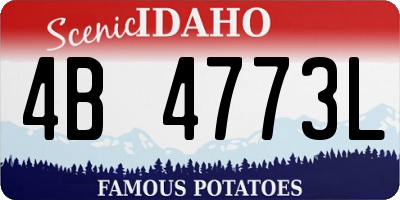 ID license plate 4B4773L