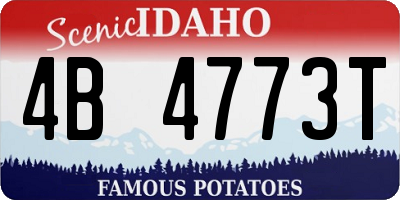 ID license plate 4B4773T