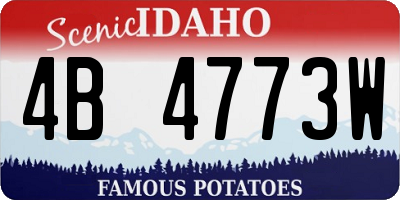 ID license plate 4B4773W