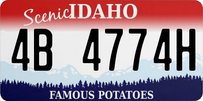 ID license plate 4B4774H