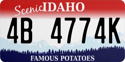 ID license plate 4B4774K