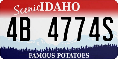 ID license plate 4B4774S