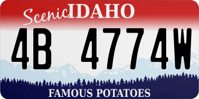 ID license plate 4B4774W