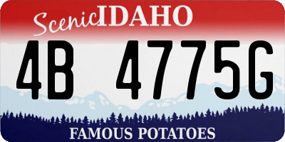 ID license plate 4B4775G