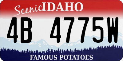 ID license plate 4B4775W