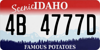 ID license plate 4B4777D