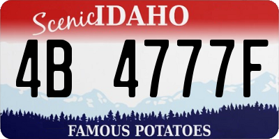 ID license plate 4B4777F