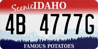ID license plate 4B4777G