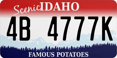 ID license plate 4B4777K