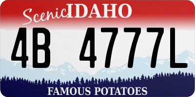 ID license plate 4B4777L