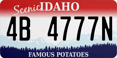 ID license plate 4B4777N