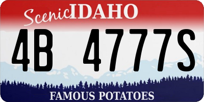 ID license plate 4B4777S