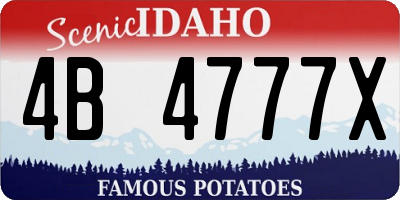 ID license plate 4B4777X