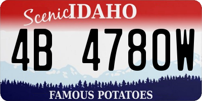 ID license plate 4B4780W
