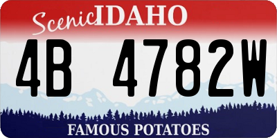 ID license plate 4B4782W
