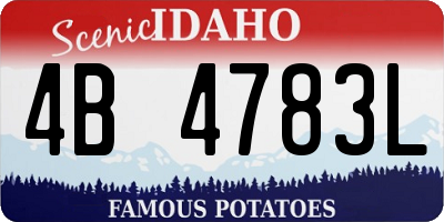 ID license plate 4B4783L