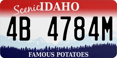 ID license plate 4B4784M