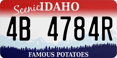 ID license plate 4B4784R