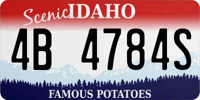 ID license plate 4B4784S