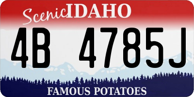 ID license plate 4B4785J