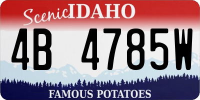 ID license plate 4B4785W