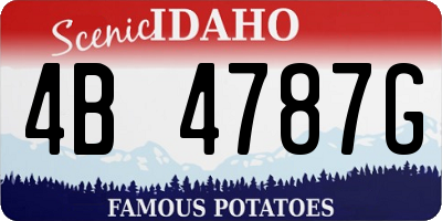 ID license plate 4B4787G