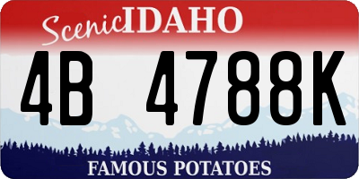 ID license plate 4B4788K