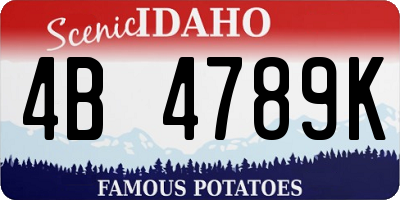 ID license plate 4B4789K